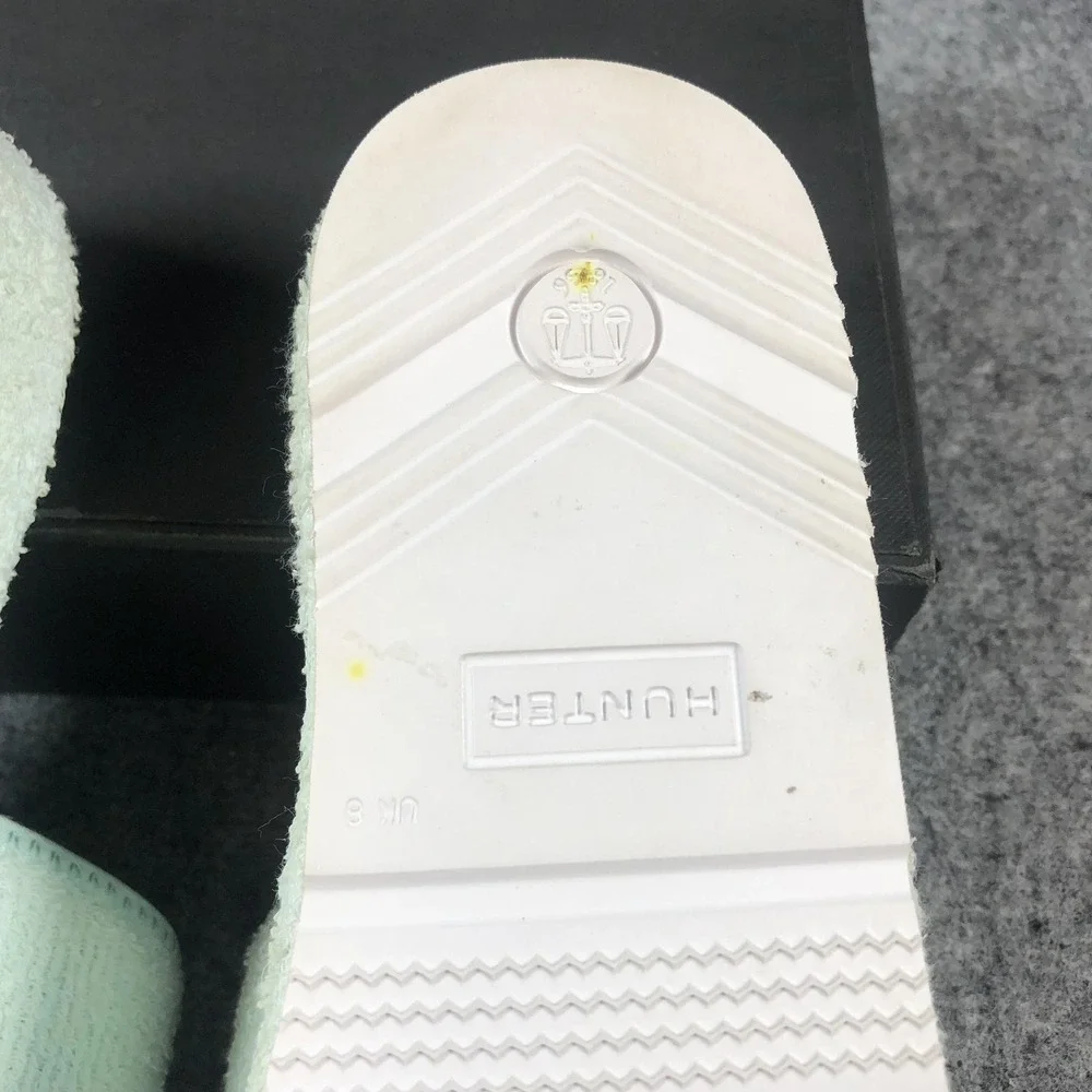 Hunter Shoes Womens Size 10 Mint‎ Green Terry Cloth Slides Sandals Pool Platform